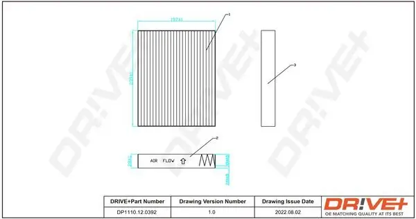 Filter, Innenraumluft Dr!ve+ DP1110.12.0346