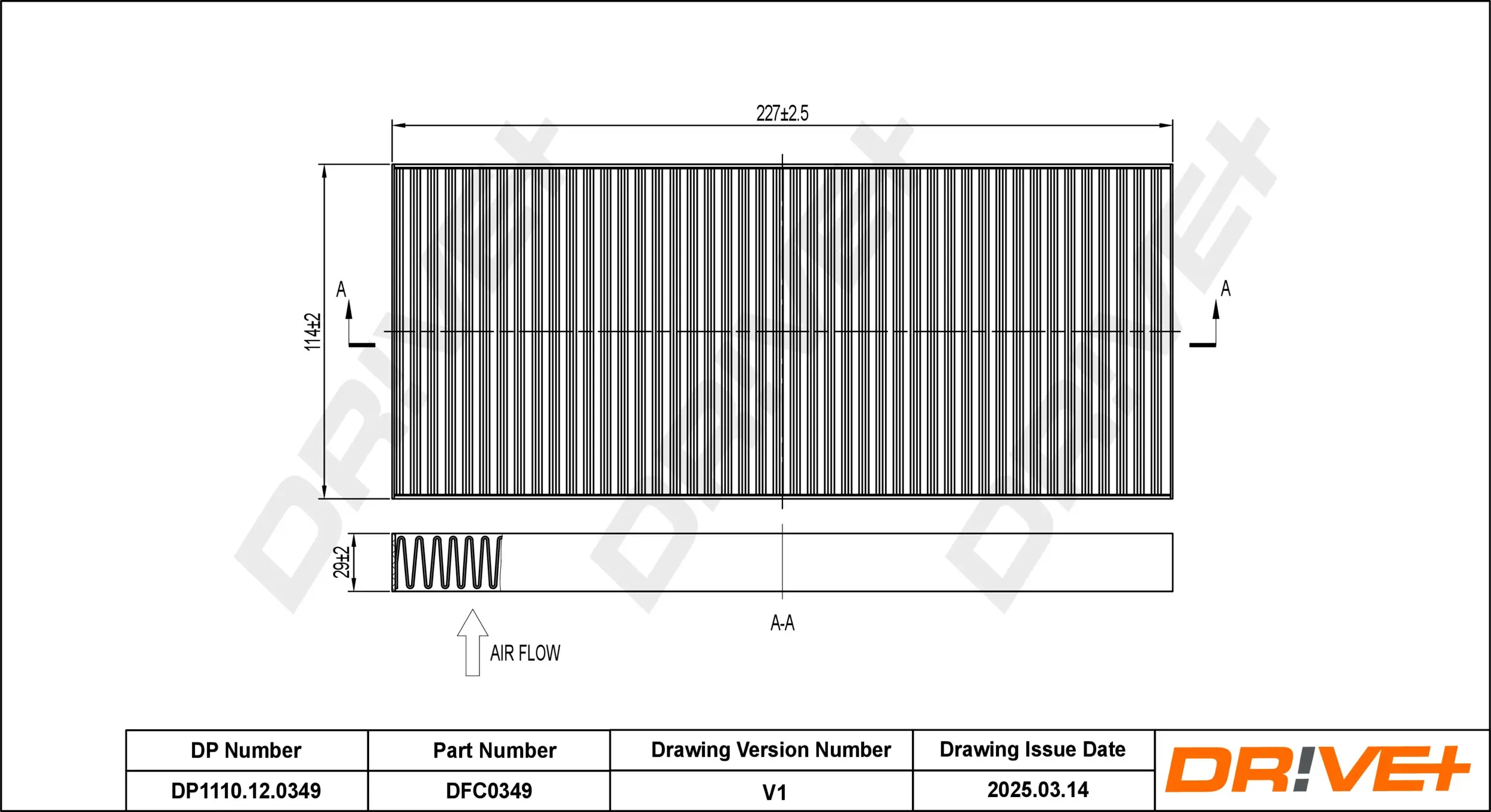 Filter, Innenraumluft Dr!ve+ DP1110.12.0349
