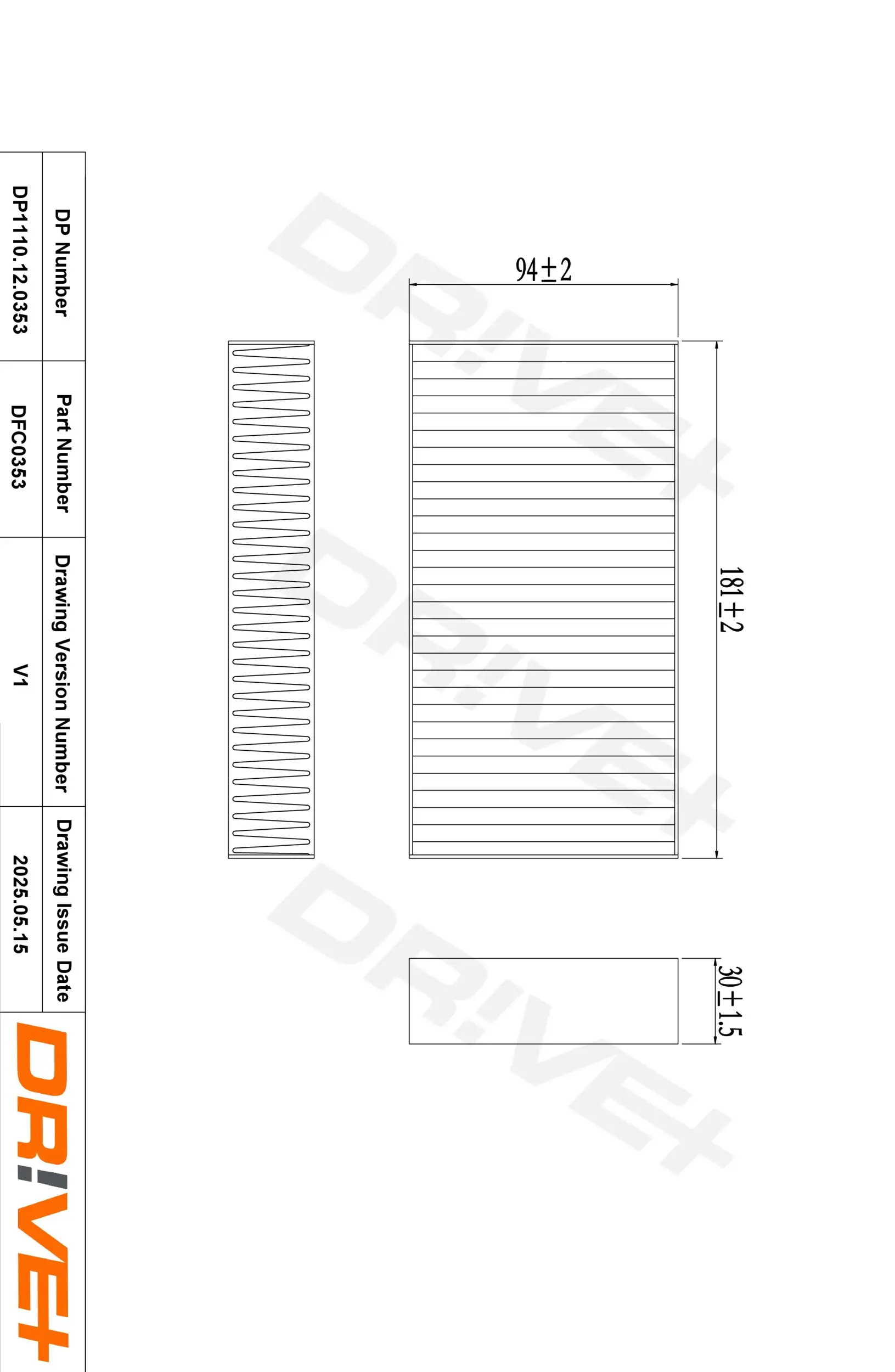 Filter, Innenraumluft Dr!ve+ DP1110.12.0353