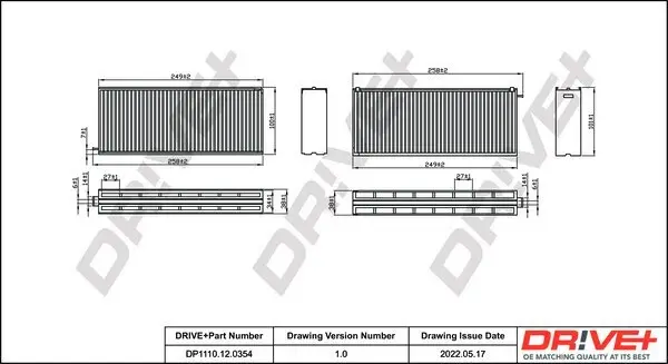 Filter, Innenraumluft Dr!ve+ DP1110.12.0354 Bild Filter, Innenraumluft Dr!ve+ DP1110.12.0354