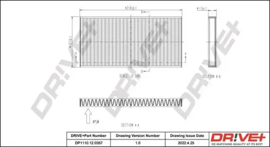 Filter, Innenraumluft Dr!ve+ DP1110.12.0357 Bild Filter, Innenraumluft Dr!ve+ DP1110.12.0357