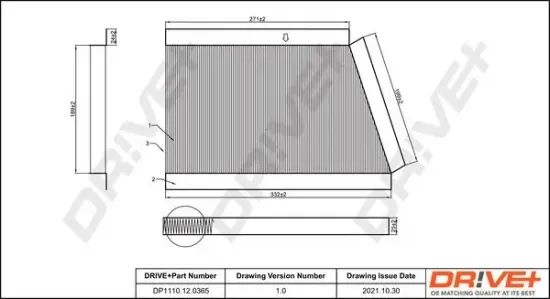 Filter, Innenraumluft Dr!ve+ DP1110.12.0365 Bild Filter, Innenraumluft Dr!ve+ DP1110.12.0365