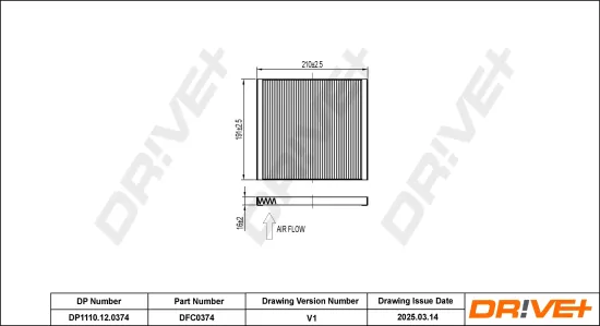Filter, Innenraumluft Dr!ve+ DP1110.12.0374 Bild Filter, Innenraumluft Dr!ve+ DP1110.12.0374