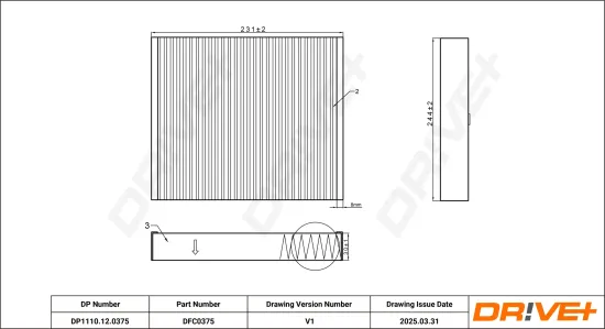 Filter, Innenraumluft Dr!ve+ DP1110.12.0375 Bild Filter, Innenraumluft Dr!ve+ DP1110.12.0375