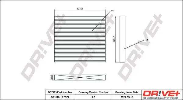 Filter, Innenraumluft DR!VE+ DP1110.12.0377