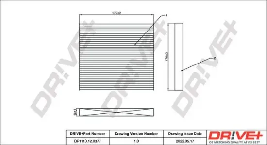 Filter, Innenraumluft DR!VE+ DP1110.12.0377 Bild Filter, Innenraumluft DR!VE+ DP1110.12.0377