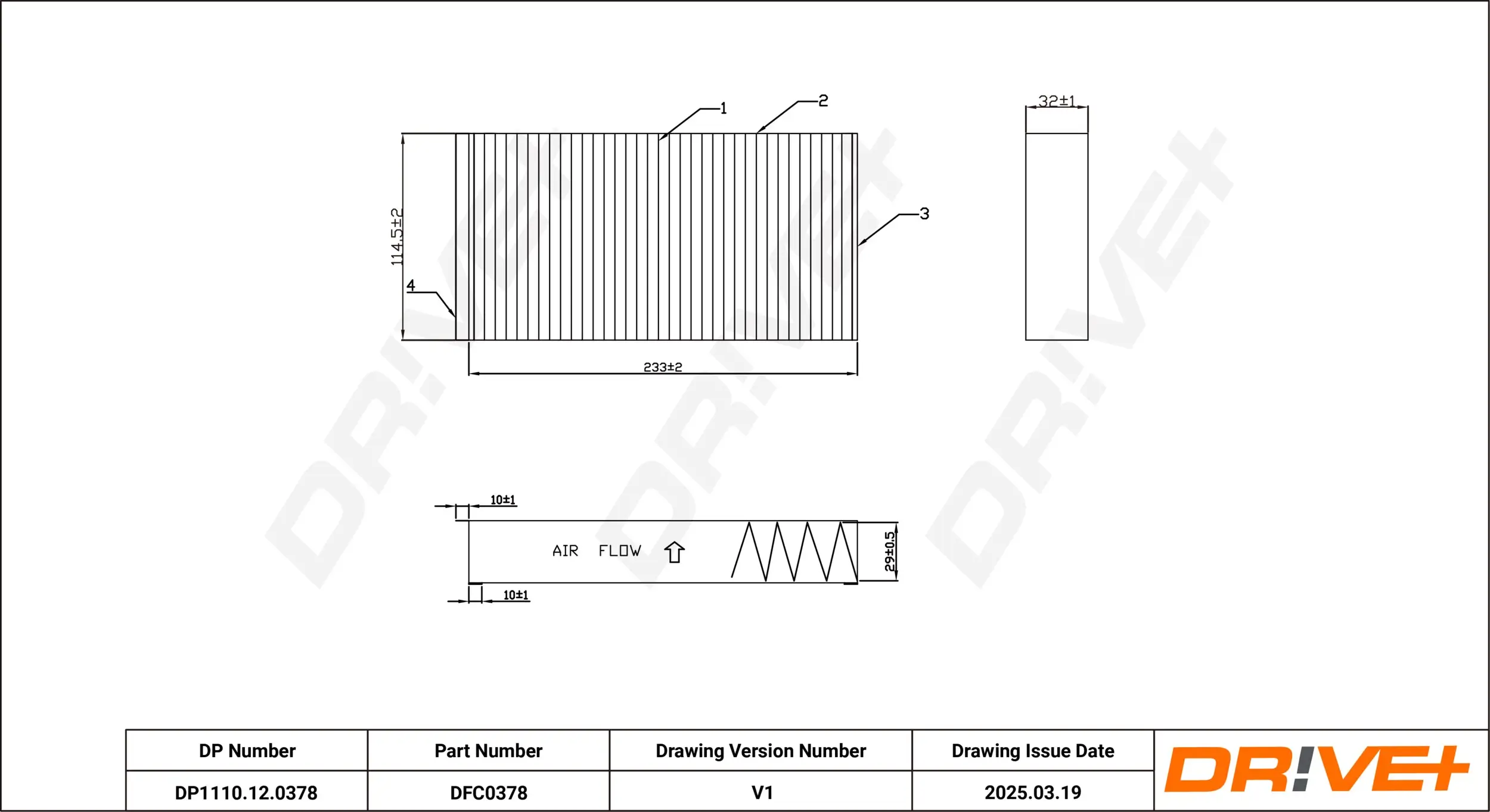 Filter, Innenraumluft Dr!ve+ DP1110.12.0378