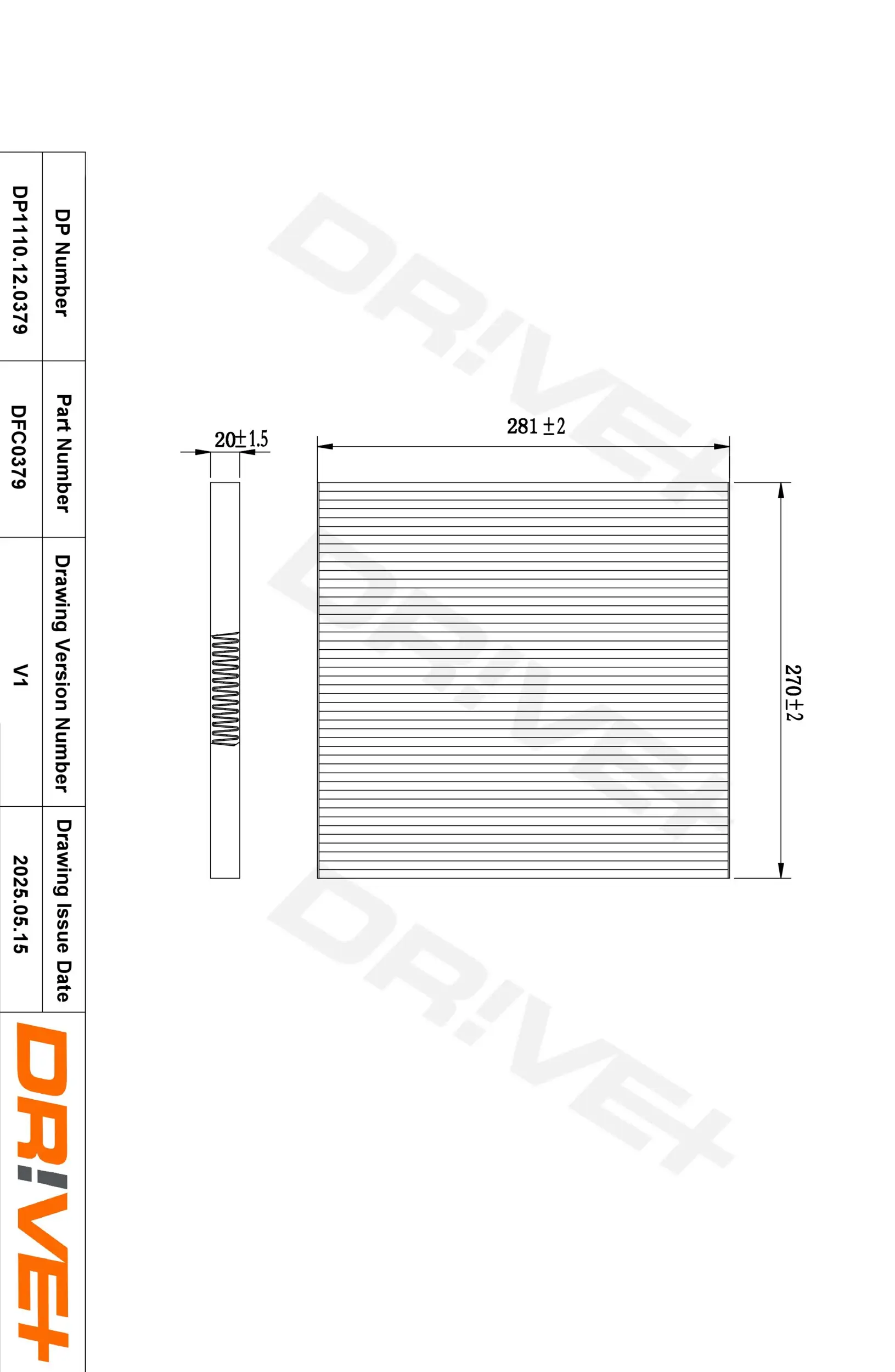 Filter, Innenraumluft Dr!ve+ DP1110.12.0379