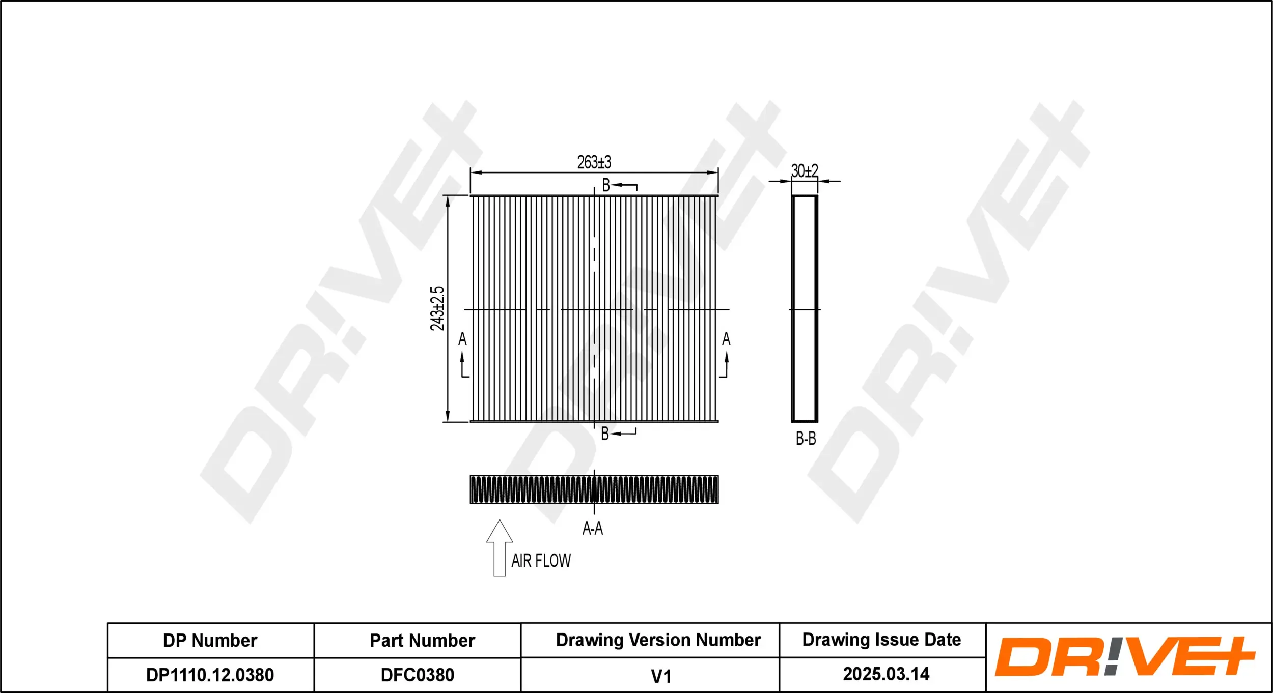 Filter, Innenraumluft Dr!ve+ DP1110.12.0380