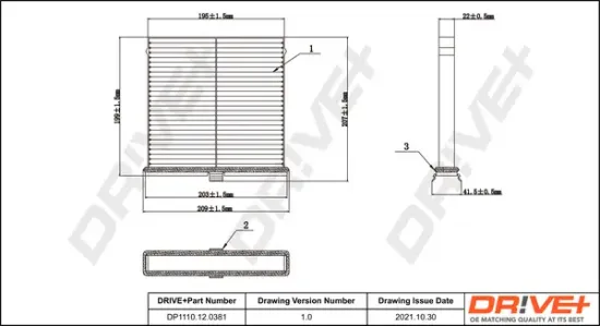 Filter, Innenraumluft Dr!ve+ DP1110.12.0381 Bild Filter, Innenraumluft Dr!ve+ DP1110.12.0381