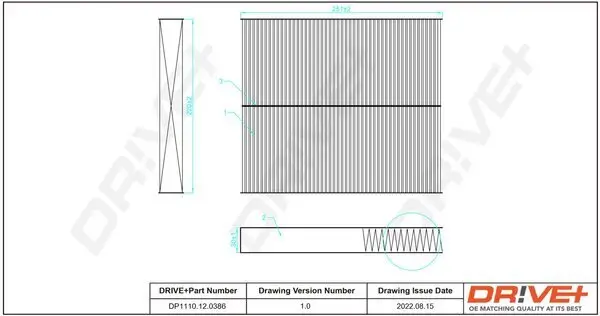 Filter, Innenraumluft Dr!ve+ DP1110.12.0386 Bild Filter, Innenraumluft Dr!ve+ DP1110.12.0386