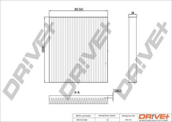 Filter, Innenraumluft Dr!ve+ DP1110.12.0388