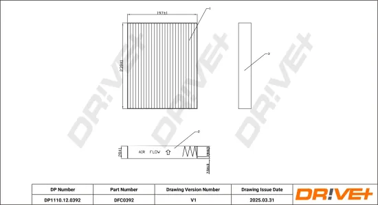 Filter, Innenraumluft Dr!ve+ DP1110.12.0392 Bild Filter, Innenraumluft Dr!ve+ DP1110.12.0392