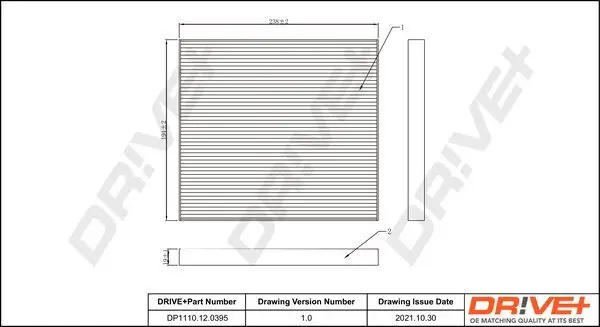 Filter, Innenraumluft DR!VE+ DP1110.12.0395