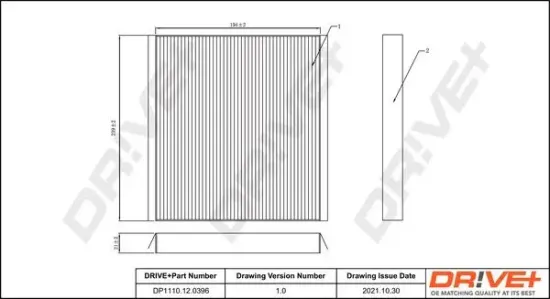 Filter, Innenraumluft Dr!ve+ DP1110.12.0396 Bild Filter, Innenraumluft Dr!ve+ DP1110.12.0396