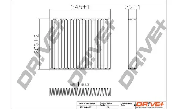 Filter, Innenraumluft Dr!ve+ DP1110.12.0397