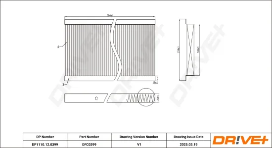 Filter, Innenraumluft Dr!ve+ DP1110.12.0399 Bild Filter, Innenraumluft Dr!ve+ DP1110.12.0399