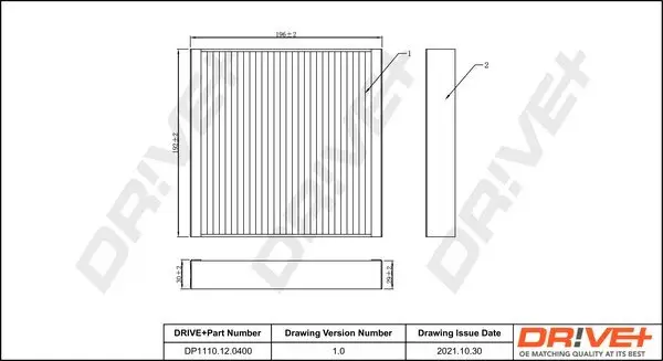 Filter, Innenraumluft Dr!ve+ DP1110.12.0400