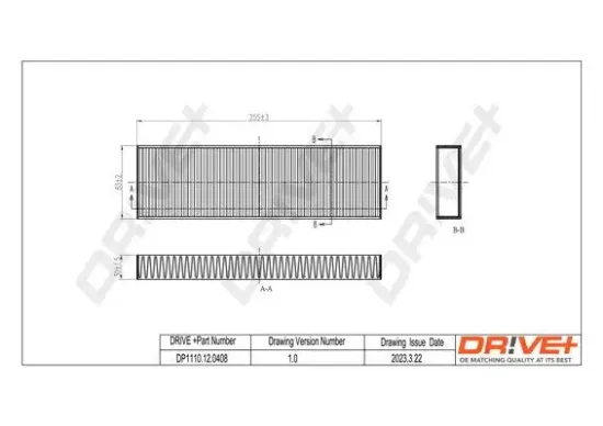 Filter, Innenraumluft Dr!ve+ DP1110.12.0408 Bild Filter, Innenraumluft Dr!ve+ DP1110.12.0408