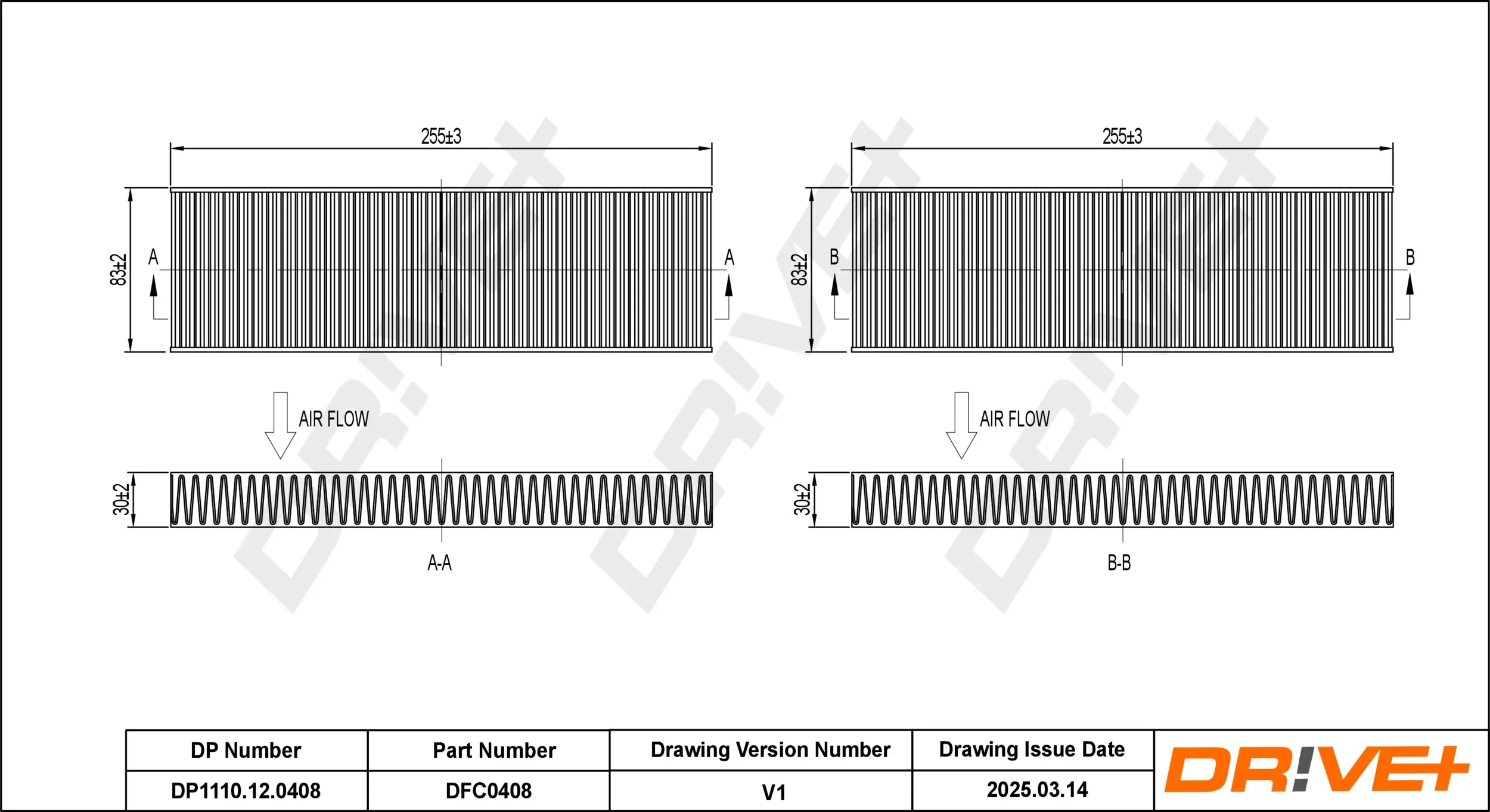 Filter, Innenraumluft Dr!ve+ DP1110.12.0408