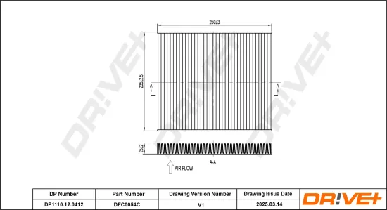 Filter, Innenraumluft Dr!ve+ DP1110.12.0412 Bild Filter, Innenraumluft Dr!ve+ DP1110.12.0412