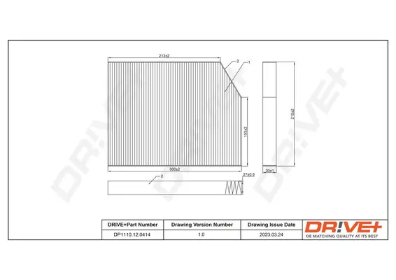 Filter, Innenraumluft Dr!ve+ DP1110.12.0414