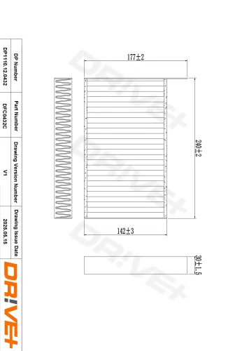 Filter, Innenraumluft Dr!ve+ DP1110.12.0432 Bild Filter, Innenraumluft Dr!ve+ DP1110.12.0432