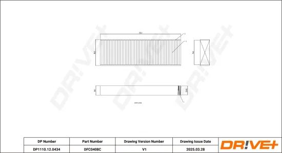 Filter, Innenraumluft DR!VE+ DP1110.12.0434 Bild Filter, Innenraumluft DR!VE+ DP1110.12.0434
