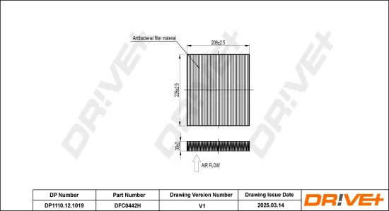 Filter, Innenraumluft Dr!ve+ DP1110.12.1019 Bild Filter, Innenraumluft Dr!ve+ DP1110.12.1019