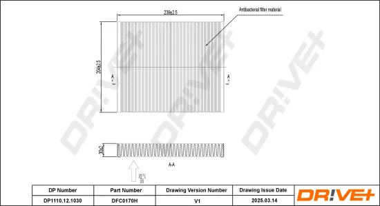 Filter, Innenraumluft Dr!ve+ DP1110.12.1030 Bild Filter, Innenraumluft Dr!ve+ DP1110.12.1030