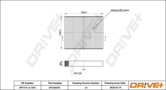 Filter, Innenraumluft Dr!ve+ DP1110.12.1041 Bild Filter, Innenraumluft Dr!ve+ DP1110.12.1041