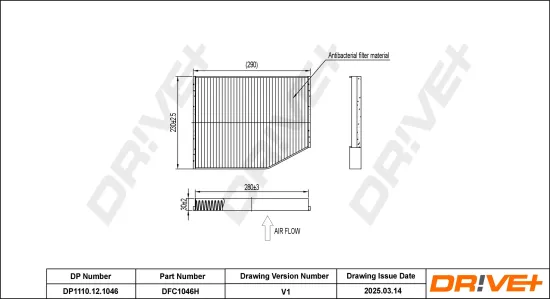 Filter, Innenraumluft Dr!ve+ DP1110.12.1046 Bild Filter, Innenraumluft Dr!ve+ DP1110.12.1046