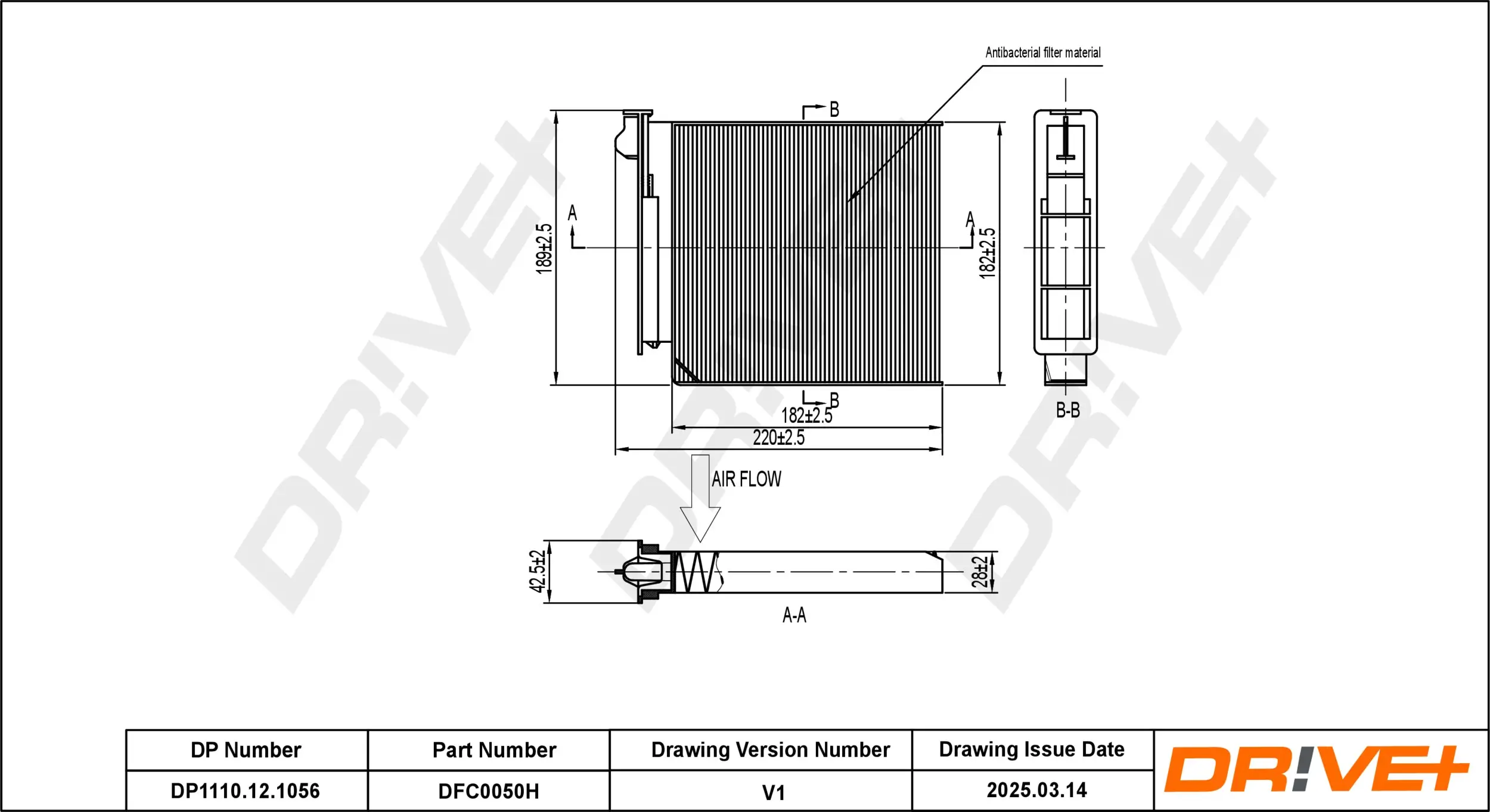 Filter, Innenraumluft Dr!ve+ DP1110.12.1056