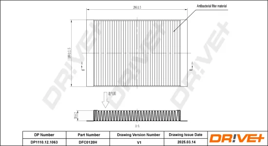 Filter, Innenraumluft Dr!ve+ DP1110.12.1063 Bild Filter, Innenraumluft Dr!ve+ DP1110.12.1063
