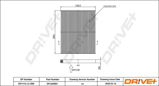 Filter, Innenraumluft Dr!ve+ DP1110.12.1069 Bild Filter, Innenraumluft Dr!ve+ DP1110.12.1069