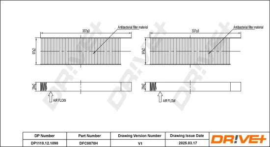 Filter, Innenraumluft Dr!ve+ DP1110.12.1090 Bild Filter, Innenraumluft Dr!ve+ DP1110.12.1090