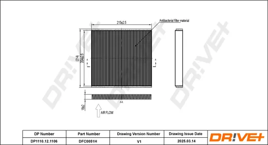 Filter, Innenraumluft Dr!ve+ DP1110.12.1106 Bild Filter, Innenraumluft Dr!ve+ DP1110.12.1106