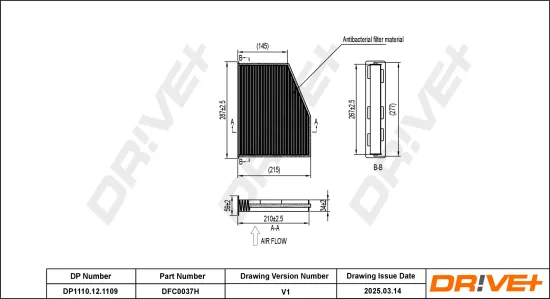 Filter, Innenraumluft Dr!ve+ DP1110.12.1109 Bild Filter, Innenraumluft Dr!ve+ DP1110.12.1109