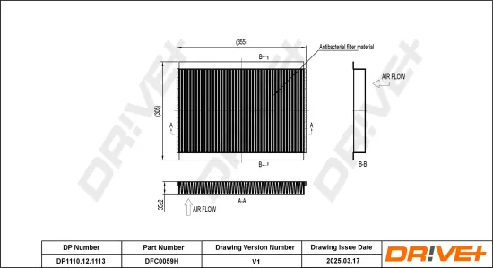 Filter, Innenraumluft Dr!ve+ DP1110.12.1113 Bild Filter, Innenraumluft Dr!ve+ DP1110.12.1113