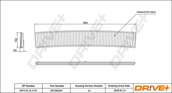 Filter, Innenraumluft Dr!ve+ DP1110.12.1115 Bild Filter, Innenraumluft Dr!ve+ DP1110.12.1115