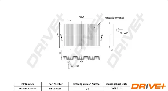 Filter, Innenraumluft Dr!ve+ DP1110.12.1116 Bild Filter, Innenraumluft Dr!ve+ DP1110.12.1116