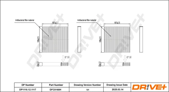 Filter, Innenraumluft Dr!ve+ DP1110.12.1117 Bild Filter, Innenraumluft Dr!ve+ DP1110.12.1117