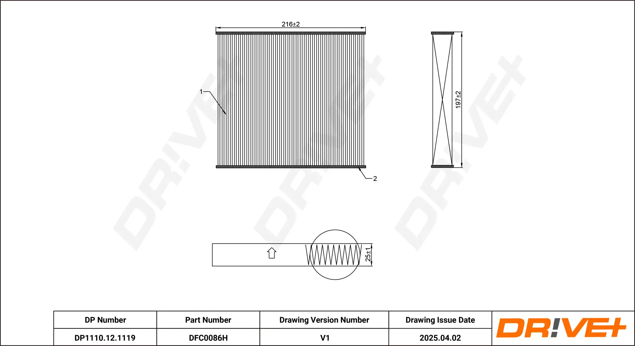 Filter, Innenraumluft Dr!ve+ DP1110.12.1119