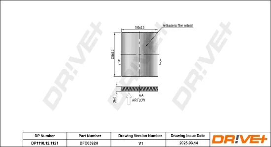 Filter, Innenraumluft Dr!ve+ DP1110.12.1121 Bild Filter, Innenraumluft Dr!ve+ DP1110.12.1121