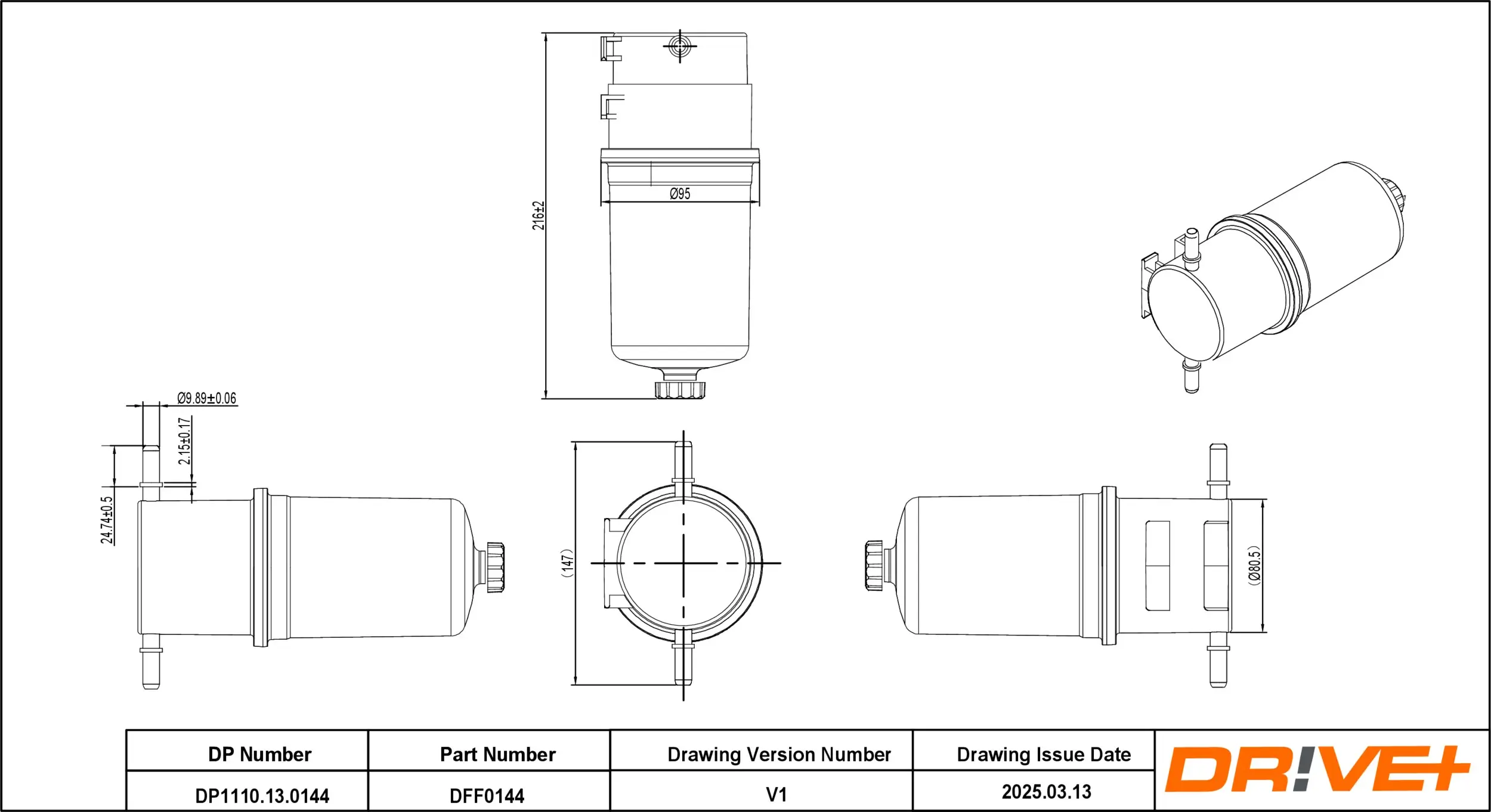 Kraftstofffilter Dr!ve+ DP1110.13.0144