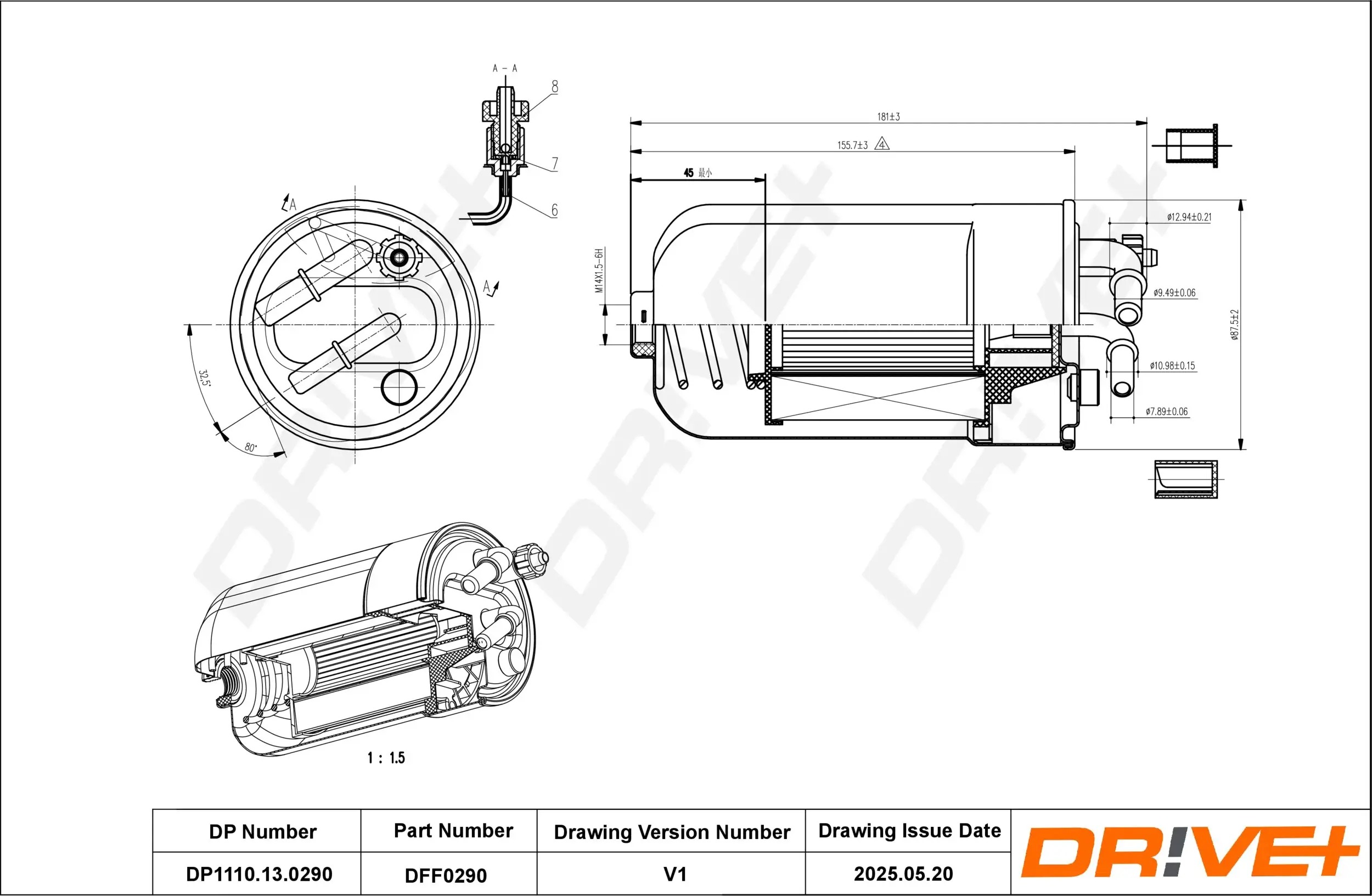 Kraftstofffilter Dr!ve+ DP1110.13.0290