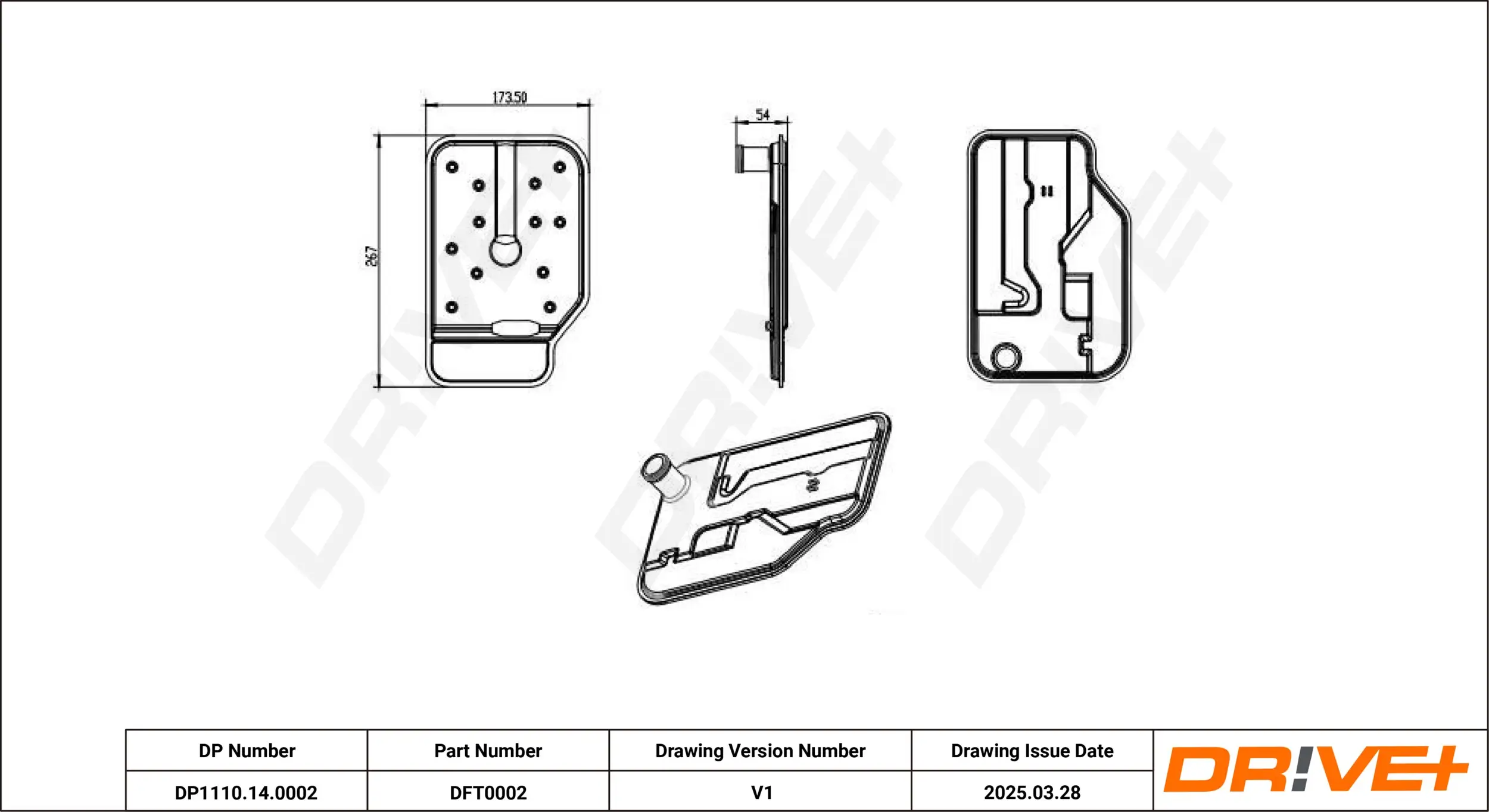 Hydraulikfiltersatz, Automatikgetriebe Dr!ve+ DP1110.14.0002