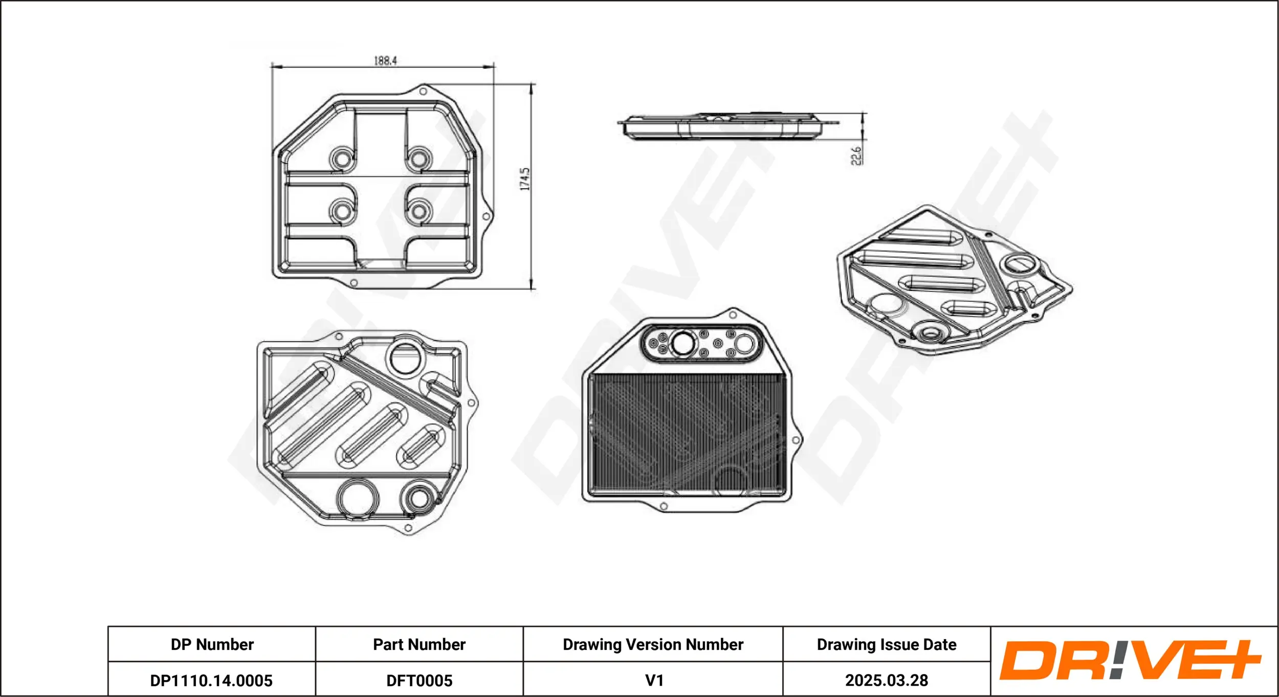 Hydraulikfiltersatz, Automatikgetriebe Dr!ve+ DP1110.14.0005