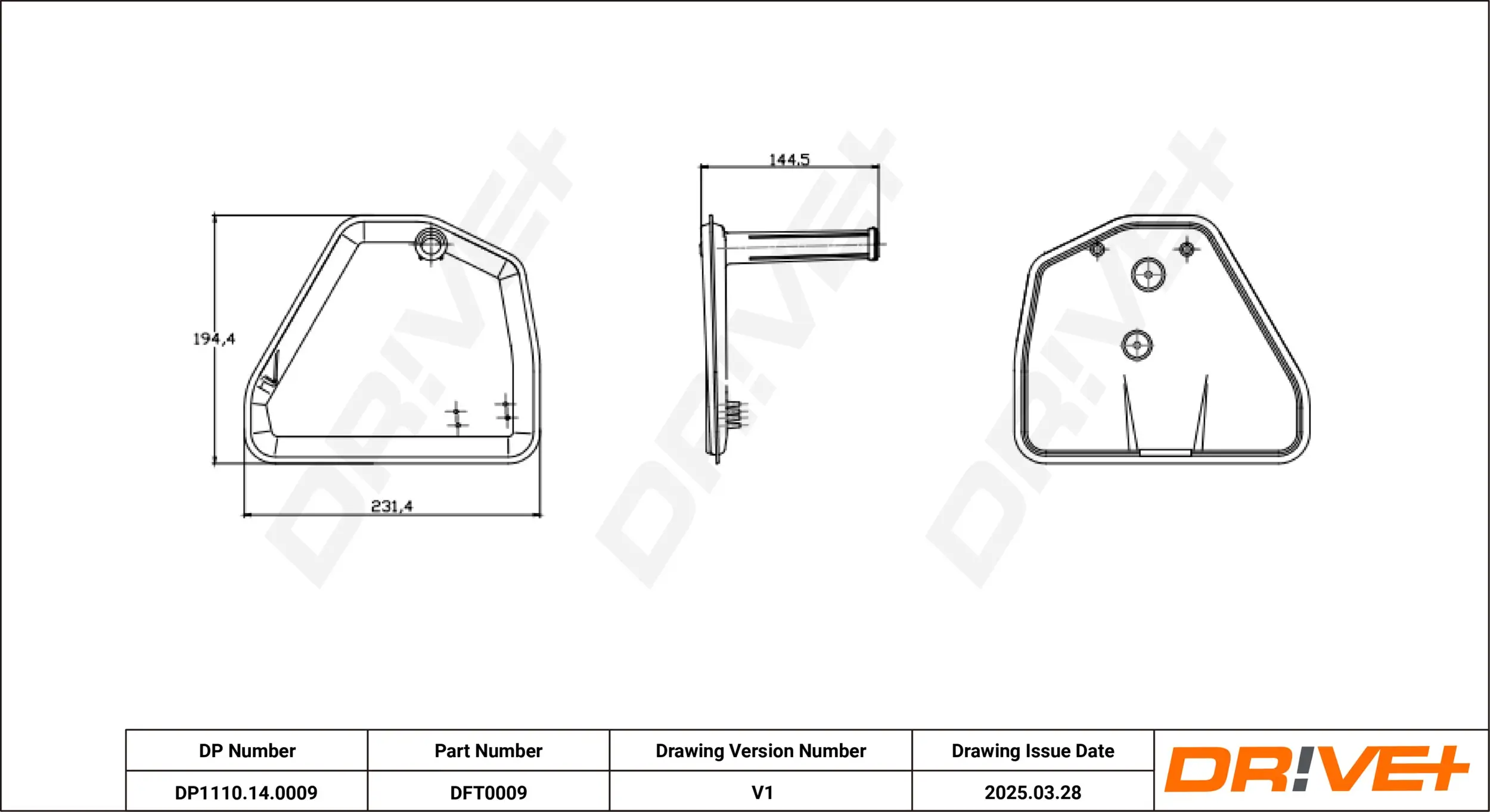 Hydraulikfiltersatz, Automatikgetriebe Dr!ve+ DP1110.14.0009