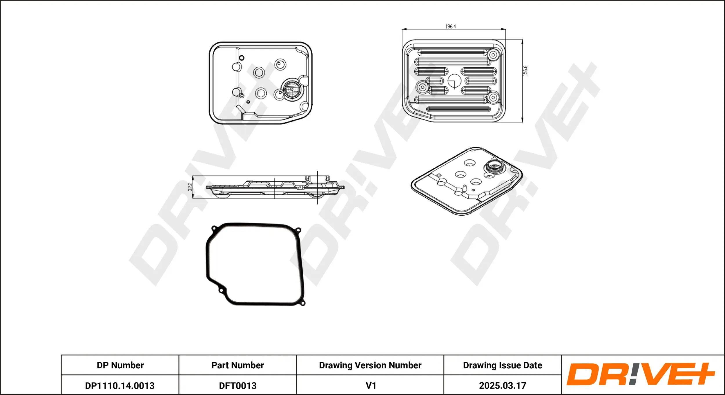 Hydraulikfiltersatz, Automatikgetriebe Dr!ve+ DP1110.14.0013